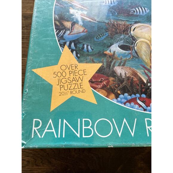 Vtg New/Sealed RAINBOW REEF 20 1/2" Round JIGSAW PUZZLE CHARLES LYNN BRAGG J24 - Picture 3 of 6